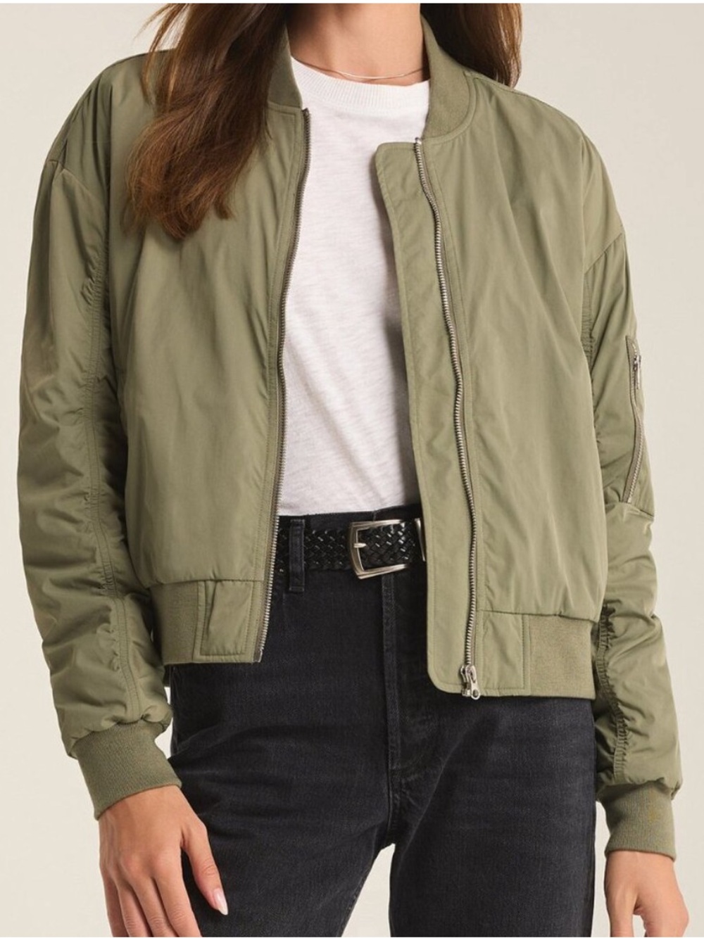 NWT Z SUPPLY Suri Olive Bomber Jacket